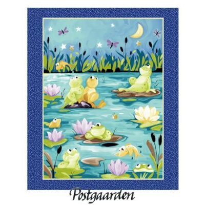 097884 panel med frøer patchworkstof - postgaarden.com