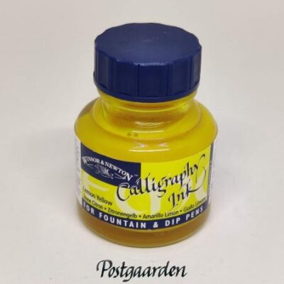winsor & newton lemon yellow 1111345 calligraphy ink kalligrafiblæk - postgaarden.com