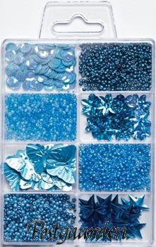 Perle og Pailletmix Tyrkis