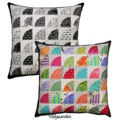 Tipsy Cushion - Drunkards Path - patchwork mønster - postgaarden.com