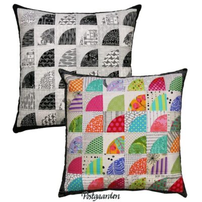 Tipsy Cushion - Drunkards Path - patchwork mønster - postgaarden.com