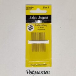 Embroidery size 9 Broderi synål John James
