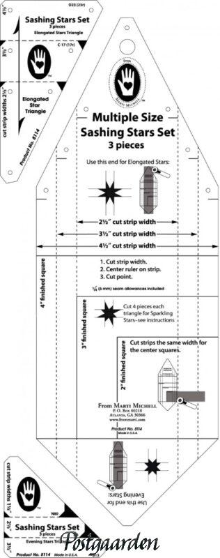 Sashing Star Sæt - Marti Michell - patchwork skabeloner