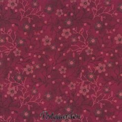 6468 Bordeaux rød patchworkstof med blomster