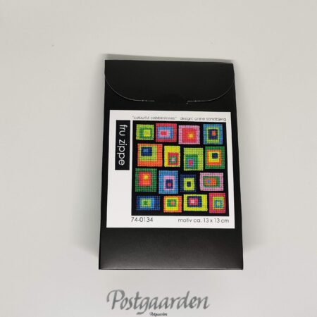 740134 Colourful cobblestones broderi kit fru zippe