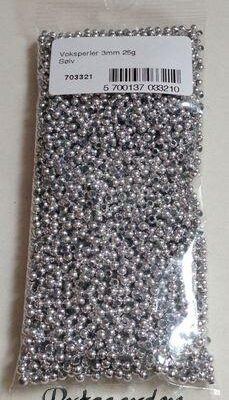 Voksperler 3 mm - Sølv