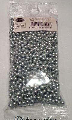 Mat Sølv Perler 4 mm