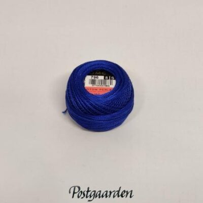 DMC 8 perlegarn 796 blå broderi - postgaarden.com