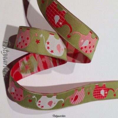 Lysgrøn bånd med elefanter