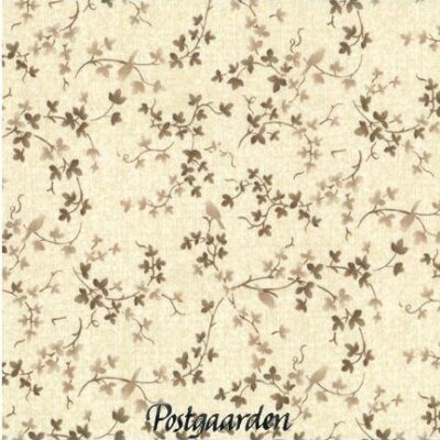 6744 - Lysbrun med bladranker patchworkstof