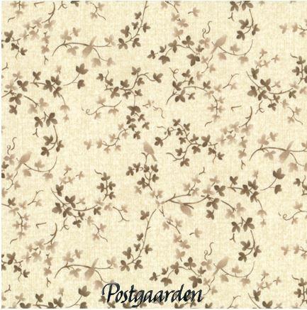 6744 - Lysbrun med bladranker patchworkstof