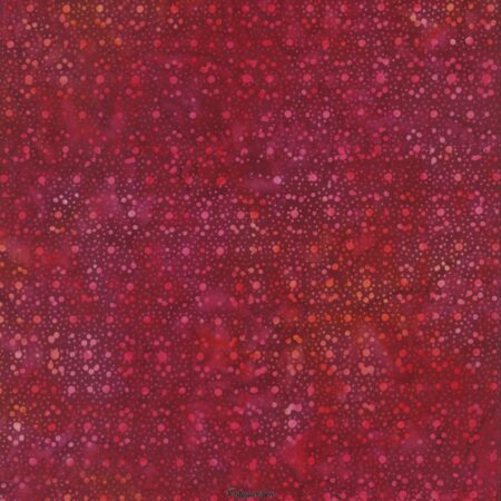 7007 - Rød patchworkstof med prikker Bali/Batik