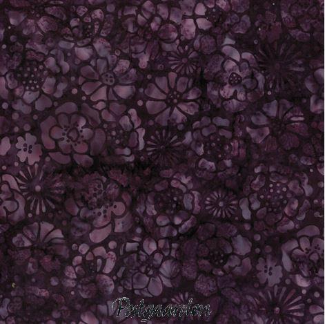 7026 Mørklilla m. blomst Bali/Batik