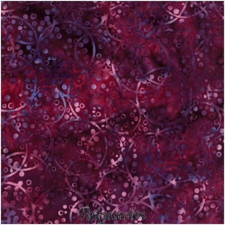 7027 Mørklilla med cirkler og prikker Bali/Batik