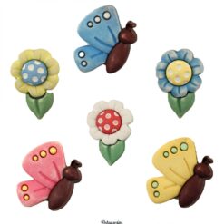 Sommerfugle og blomster knapper