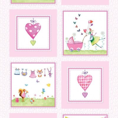 7222P Panel med Babybilleder patchworkstof