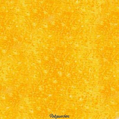 7264 - Gul patchworkstof med gule blomster