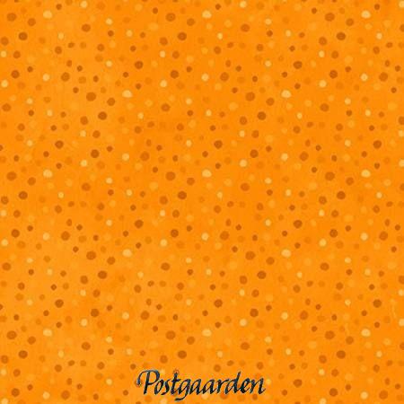 7262 - Orange patchworkstof med prikker