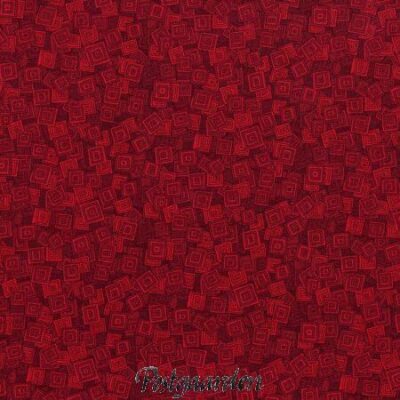 7288 - Rød patchworkstof med firkanter