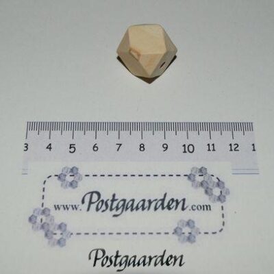 Facet træperle 20 mm