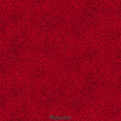 7331 - Rød patchworkstof m. grene og blade