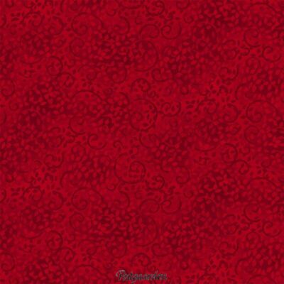 7331 - Rød patchworkstof m. grene og blade