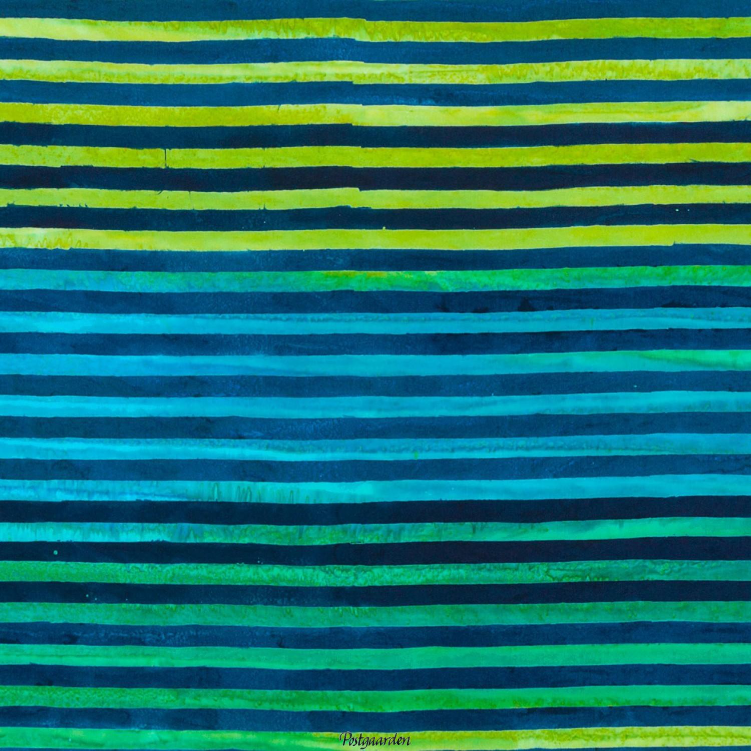 7363 - Tyrkis blå strip - Bali batik