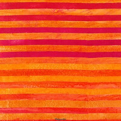 7373 Rød Orange Strib - Bali Batik