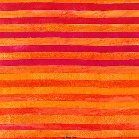7373 Rød Orange Strib - Bali Batik