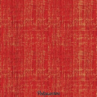 7352 - Rød m. guld streger patchwork stof