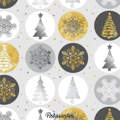 7353 Grå m. cirkler JUL patchwork stof