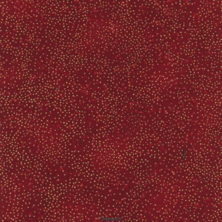 7386 Rød med guldprikker - JUL patchwork stof