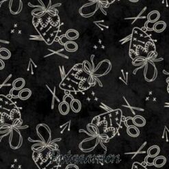 6807 Sort m. syting patchworkstof