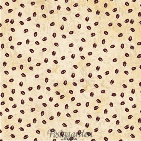 7408 Råhvid patchworkstof med Kaffebønner