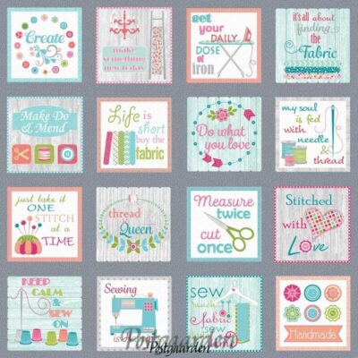 7427 Panel med syting patchworkstof