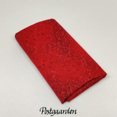 FQ7148 Rød med blomster patchworkstof - postgaarden.com