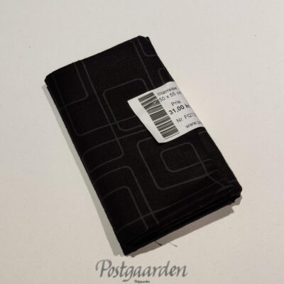 FQ7321 7321 - Sort patchworkstof med grå firkanter fat quarter