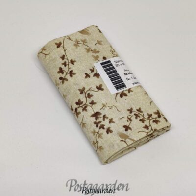 FQ6744 - Lysbrun med bladranker patchworkstof