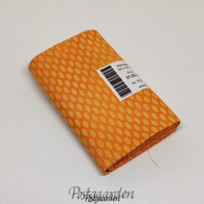 7306 Orange patchworkstof med ovaler