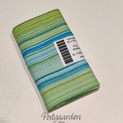 FQ6777 6777 Lime, blå, grøn Stribet patchworkstof fat quarter 50 x 55 cm