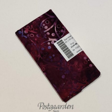 7027 Mørklilla med cirkler og prikker Bali/Batik patchworkstof