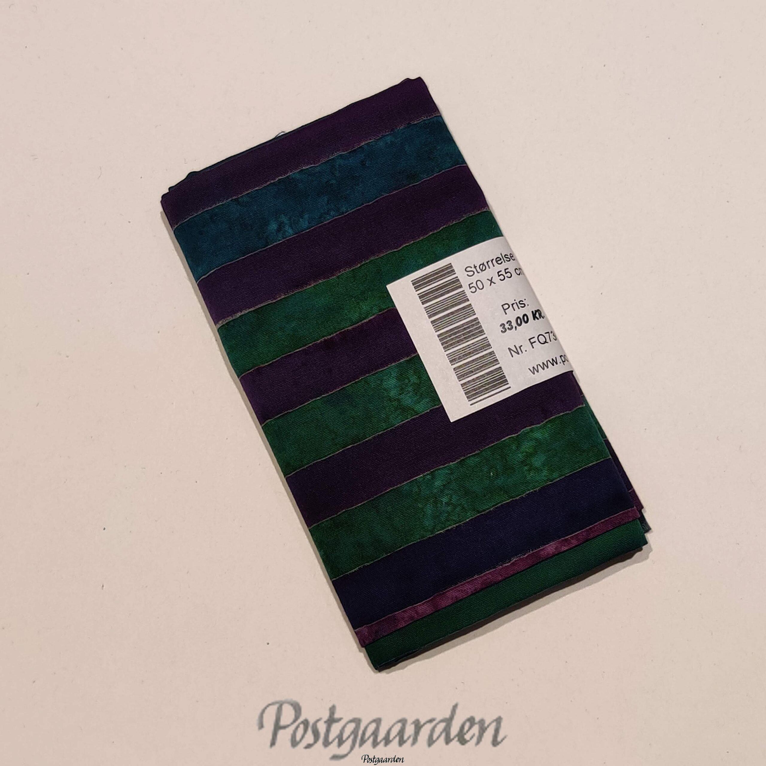 FQ7364 7364 - Tyrkis lilla strip - Bali batik patchworkstof fat quater