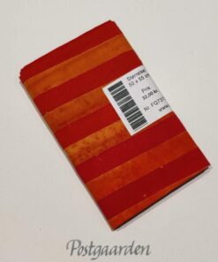 FQ7373 7373 Rød Orange Strib - Bali Batik patchwork stof