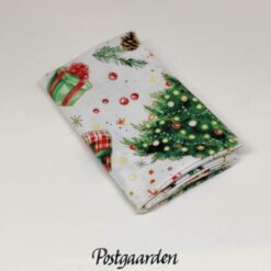 FQ7712 Råhvid med juletræer jul patchworkstof - postgaarden.com