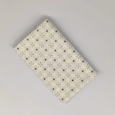 beige med sort mønster patchworkstof - FQ7991