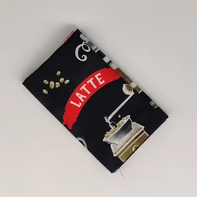 Sort med kaffe patchworkstof - FQ7995