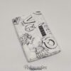 FQ7141 - Hvid med sorte bogstaver og figurer patchworkstof