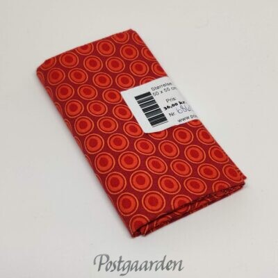 6863 Orange patchworkstof med cirkler