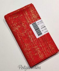 FQ7352 7352 - Rød m. guld streger patchwork stof fat quarter
