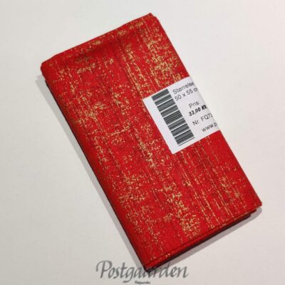 FQ7352 7352 - Rød m. guld streger patchwork stof fat quarter